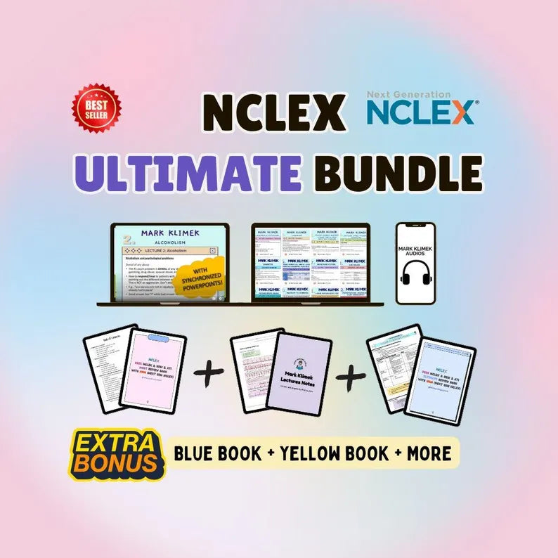 Mark Klimek Ultimate NCLEX Bundle – Yellow and Blue Book
