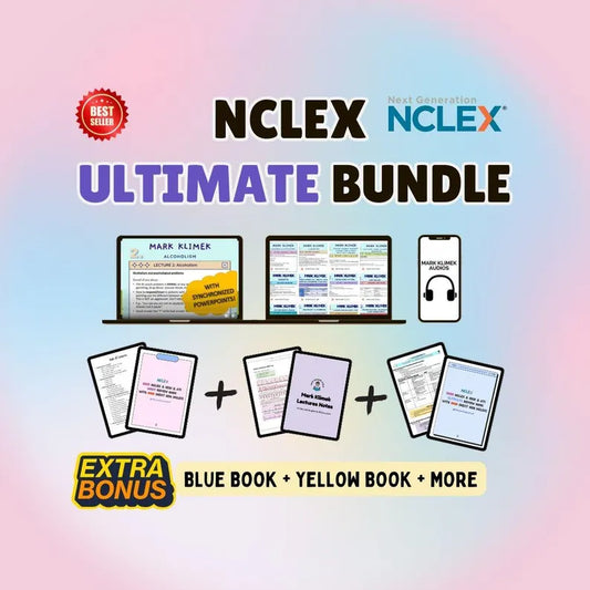 Mark Klimek Ultimate NCLEX Bundle – Yellow and Blue Book